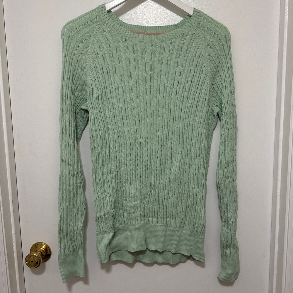 NWOT Sonoma Long Sleeve Crew Neck Knit Sweater Villa Green